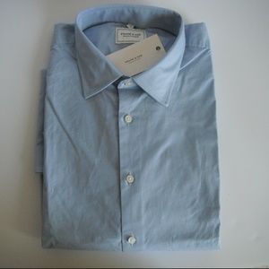 Frank & Oak Blue Solid Long Sleeve Shirt